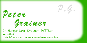 peter grainer business card
